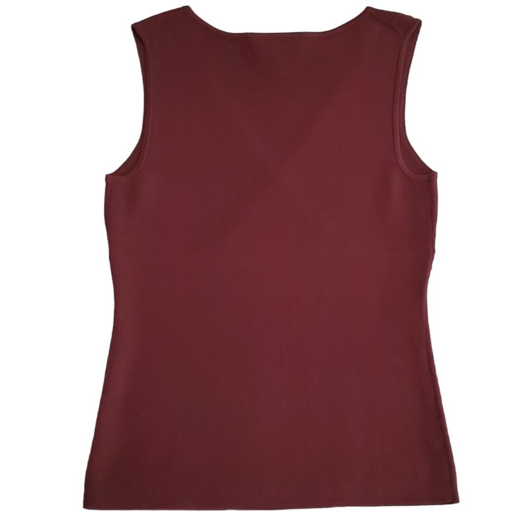 Ann Taylor Loft Embellished Sleeveless Surplice V-neck Top | NWOT | XSP | Maroon - Picture 6 of 8